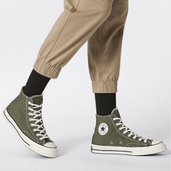 converse army green high tops